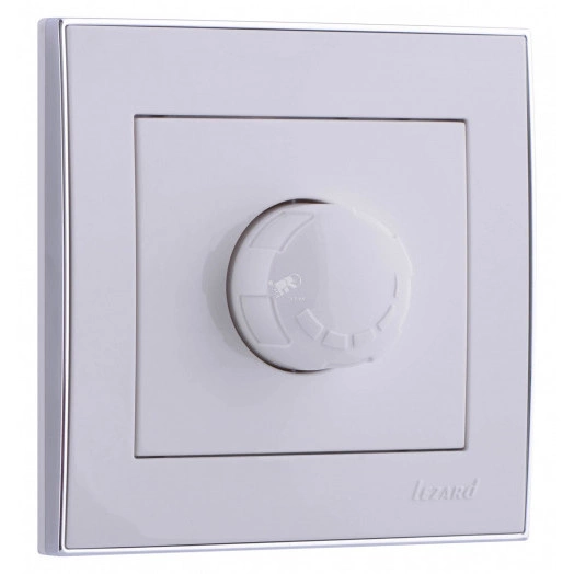 RAIN Диммер 800Вт белый с боковой вставкой хром