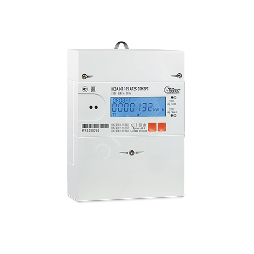 Счётчик электроэнергии 1Ф НЕВА МТ 115 AR2S GSM21PC 5(80)A 63 регион (Антенна AMT-GSM-M4 (AM918G3L300R174SM) поставляется отдельно)