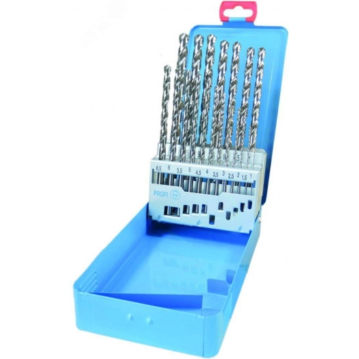 Набор сверл по металлу длинных, 19 пр., d 1.0-10.0 мм x 0.5, DIN 340, HSS-GK, Тип N