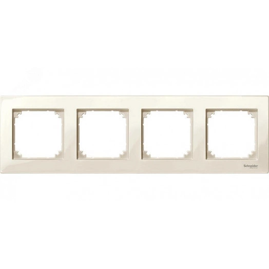 Рамка 4 поста M-PLAN блестящий бежевый