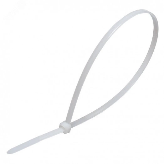 Хомут нейлоновый 2,5x200 мм, d пучка max 50 мм, нагрузка 8 кг, белый, (100шт в упак), Stekker