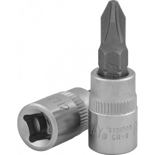 Насадка торцевая 1/4''DR с вставкой-битой крестовой, РН2, 37 мм