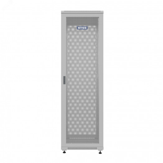 Шкаф напольный универсальный серверный NTSS R 18U 600х600мм, 4 профиля 19, двери перфорированная и сплошная металл, боковые стенки съемные, регулируемые опоры, разобранный, серый RAL 7035