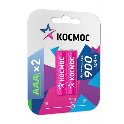Аккумулятор AAA/R03 NI-MN 900мА.ч BP-2 (блист.2шт) Космос KOCR03NIMH(900MAH) Аккумулятор AAA/R03 NI-MN 900мА.ч BP-2 (блист.2шт) Космос KOCR03NIMH(900MAH)