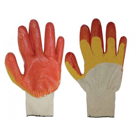 Перчатки вязаные х/б с двойной латексной заливкой наладонника