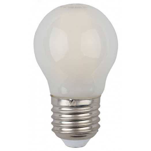 Лампа светодиодная филаментная F-LED P45-7W-827-E27 frost (филамент, шар мат., 7Вт, тепл, E27 (10/100/3000) ЭРА