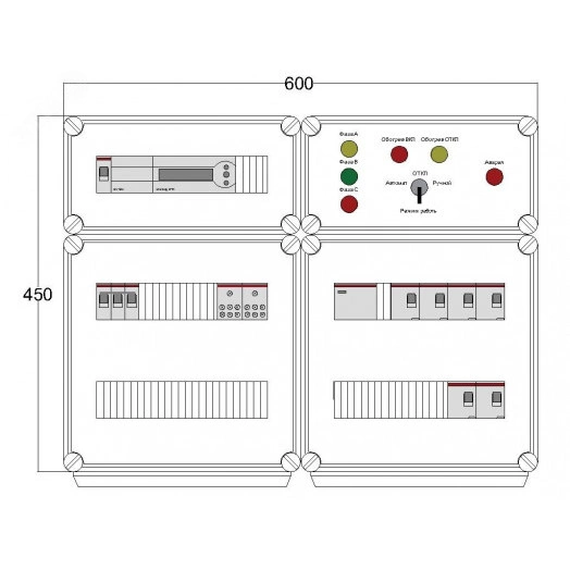 Щит управления электрообогревом DEVIBOX HR 6x2800 D850 (в комплекте с терморегулятором)