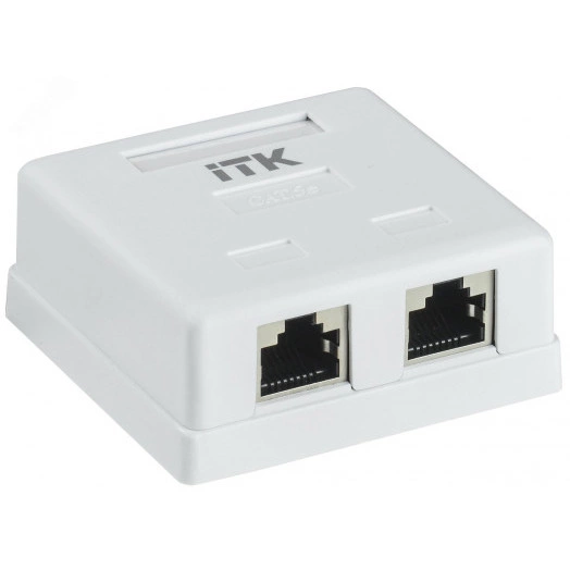 Настенная информационная розетка RJ45 кат. 5E FTP 2-порт