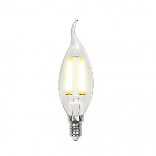 Лампа светодиодная LED 5вт 200-250В свеча на ветру диммируемая 450Лм Е14 4000К Uniel Air филамент