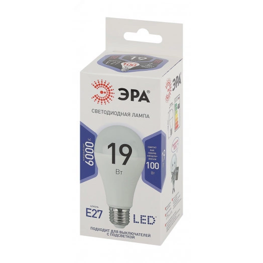 Лампа светодиодная LEDA65-19W-860-E27(диод,груша,19Вт,хол,E27)