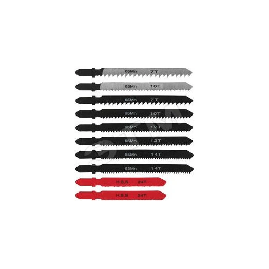 Полотна для э/лобзика, пластиковый кейс, набор 10 шт, европ.хвостовик