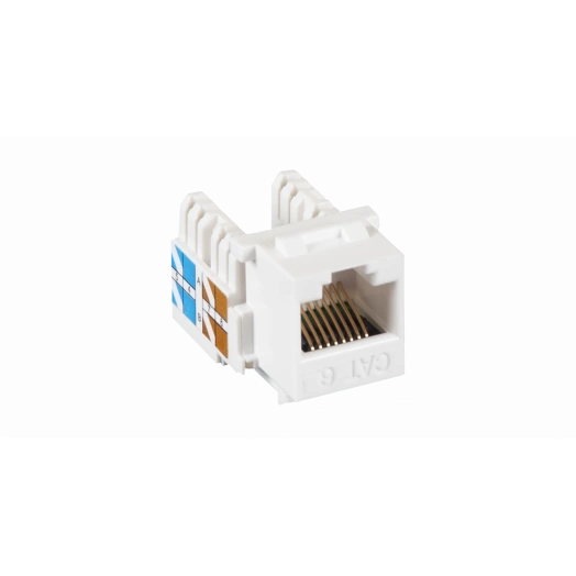 Модуль Keystone, Кат.6, RJ45/8P8C, неэкран., белый, 10шт.