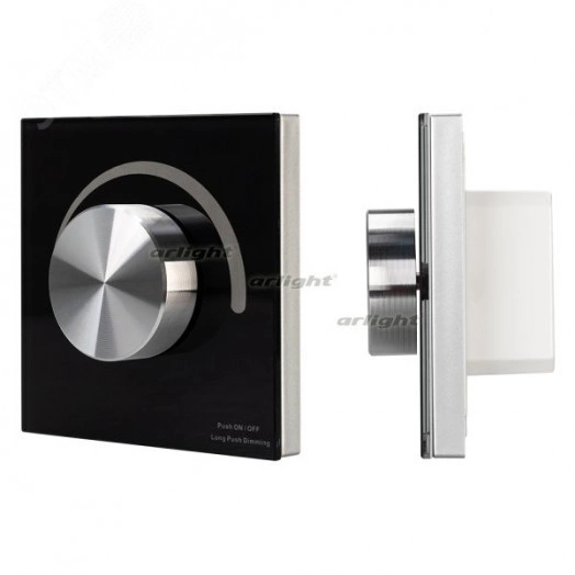 Панель Rotary SMART-P28-DIM Black (12-24V, 2.4G) (ARL, IP20 Пластик, 5 лет)