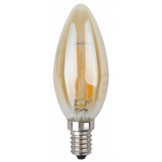 Лампа светодиодная F-LED B35-7W-840-E14 gold  (филамент, свеча золот, 7Вт, нетр, E14) (10/100/5000) ЭРА