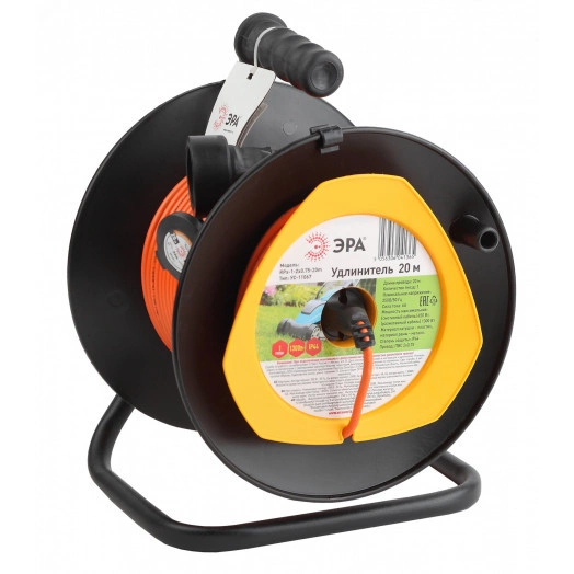 Удлинитель силовой RPx-1-2x0.75-20m на п. катушке б/з 1 гн 20м ПВС 2х0.75 RPx-1-2x0.75-20m ЭРА