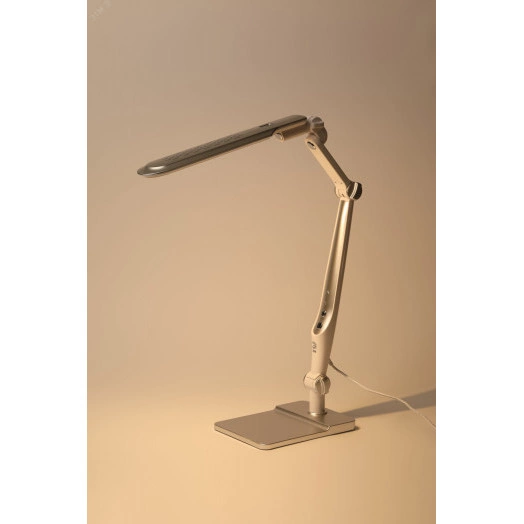 Светильник настольный светодиодный NLED-497-12W-S на струбцине и с основанием серебро ЭРА