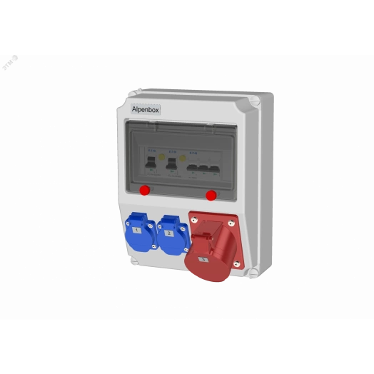 Устройство распределительное AlpenBox 0010118     2хSHUKO16А250В 1хСЕЕ32А4п с защитой, 222х284х122, настенное, пластик, IP44