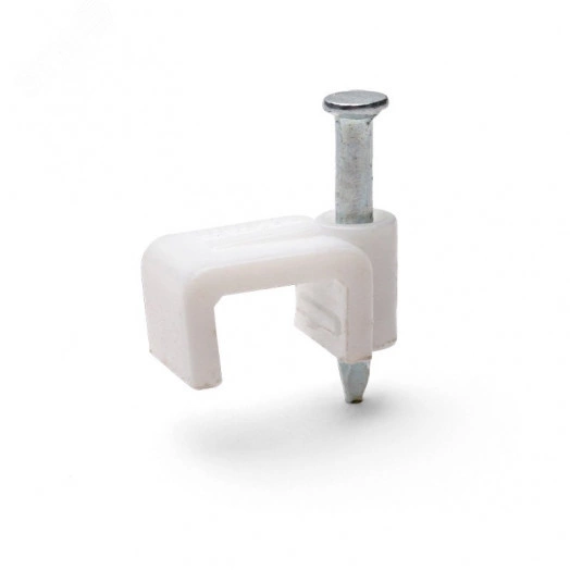 Скоба пластиковая с гвоздем для плоских проводов СПП 14 (15шт.) (Fortisflex)