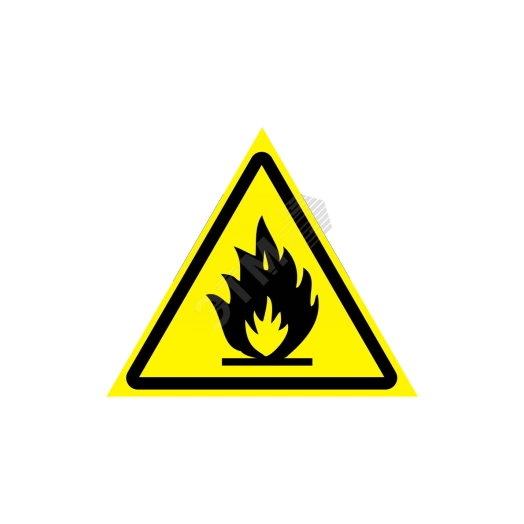 Наклейка Пожароопасно 150х150х150 мм