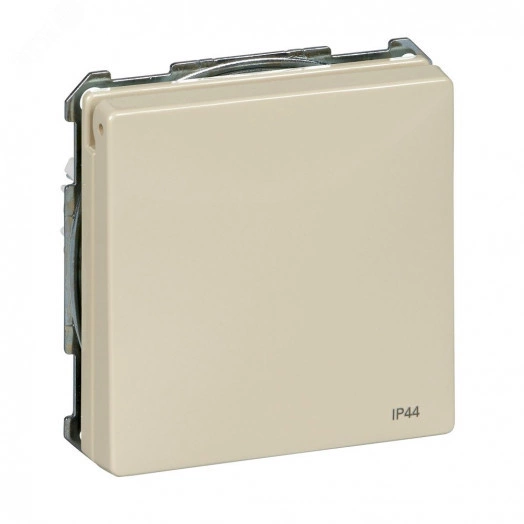 Механизм розетки Schuko с крышкой бежевый