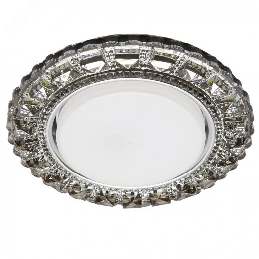 Светильник ДВО-15w GX53 без лампы со светодиодной подсветкой 6400К серый хром