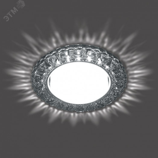 Светильник ДВО-15w GX53 без лампы со светодиодной подсветкой 6400К серый хром