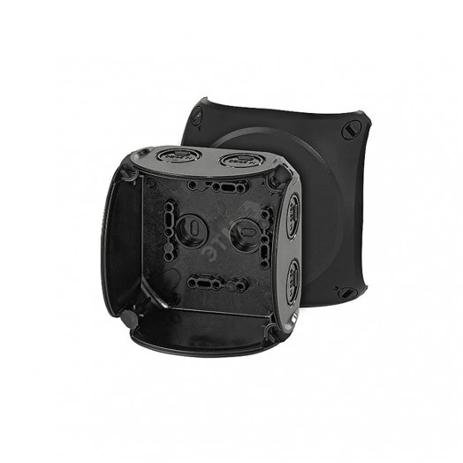 Коробка распределительная пустая 104х104х70 IP66/67 черная стойкая к УФ