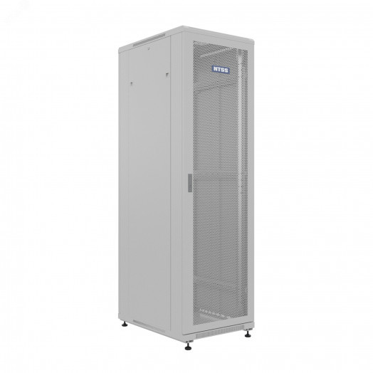 Шкаф напольный универсальный серверный NTSS R 22U 600х600мм, 4 профиля 19, двери перфорированная и перфорированная, боковые стенки съемные, регулируемые опоры, разобранный, серый RAL 7035