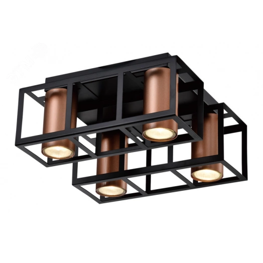 Светильник потолочный Rivoli Raffaela 5082-304 4 * GU10 25 Вт накладной для натяжных потолков лофт - кантри