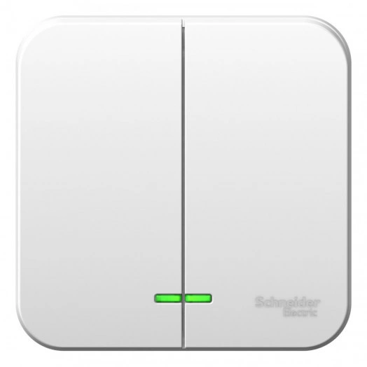 BLANCA  двухклавишный выключатель наружный  (cх.5), 10A, 250B, белый