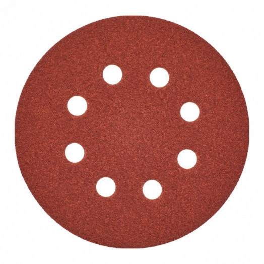 Шлифкруг 8 отверстий 125 зерно 80 (5шт)