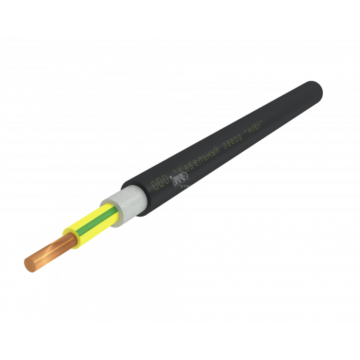 Кабель силовой ППГнг(А)-HF 1х2.5ок(PE)-1 однопроволочный желто-зеленый (барабан)