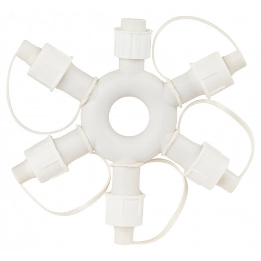 Разветвитель ERAPS-OR2 круговой для гирлянд 6 гнезд IP44 ПВХ 24 В ЭРА