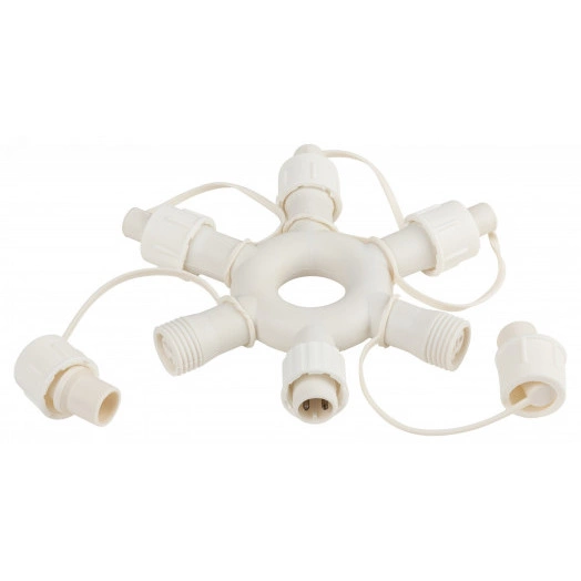 Разветвитель ERAPS-OR2 круговой для гирлянд 6 гнезд IP44 ПВХ 24 В ЭРА