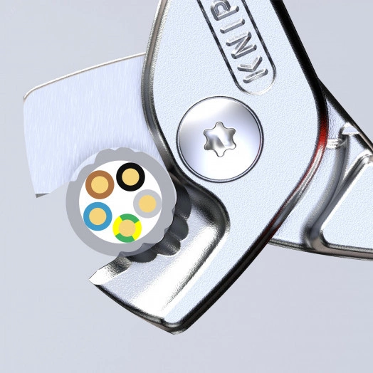 Кабелерез STepCuT ступенчатый рез рез: кабель d 15 мм (50 мм AWG 1/0) L-160 мм чёрный двукомпонентные рукоятки с держателем-еврослот KN-9512160SB