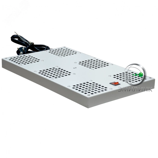 Модуль вентиляторный NTSS потолочный, 6 элементов, без термостата, для напольных шкафов RS глубиной 600/800/1000мм, серый 7035