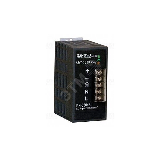 Блок питания промышленный. DC55V, 0,9A(48W). Диапазон входных напряжений AC100-240V. КПД 83%.
