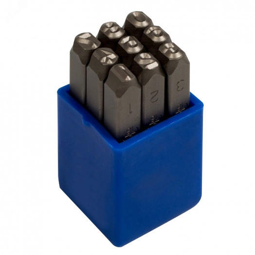 Набор ударных клейм 4 мм, цифры, 9 предметов