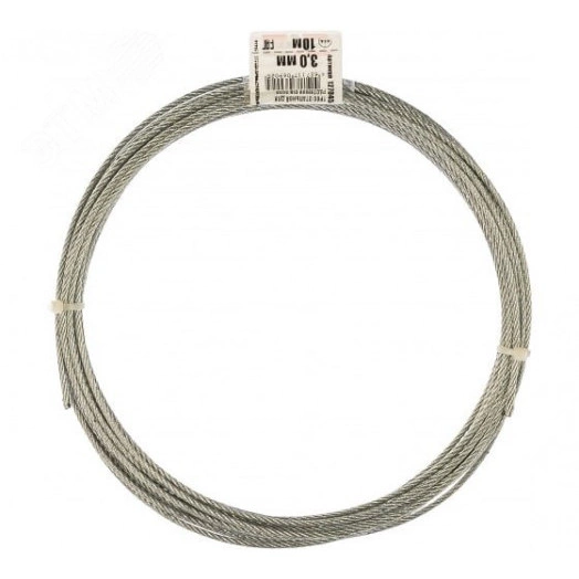 Трос стальной для растяжки DIN 3055 4,0 мм упаковка (10м)