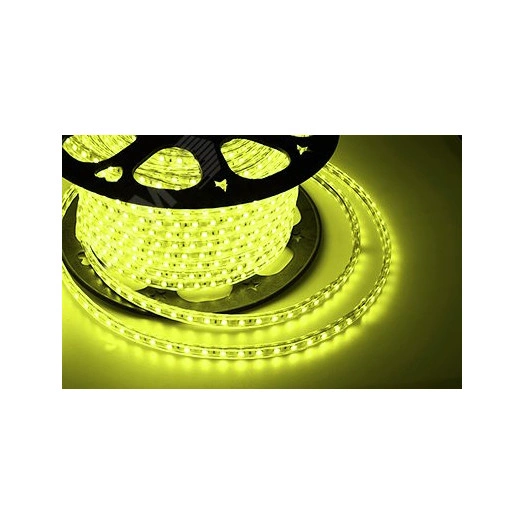 Лента LED герметичная в силиконовой оболочке 220В 13х8мм IP65 SMd5050 60 диодов/метр желтый (бухта 50м)