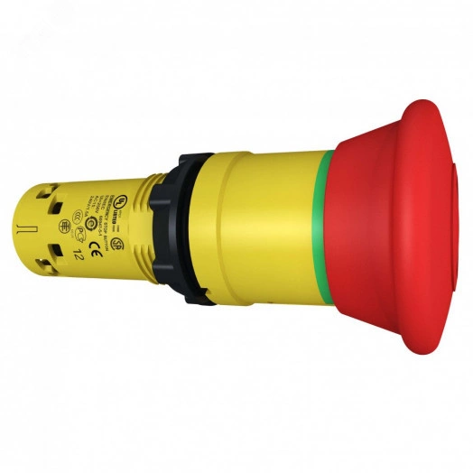 Кнопка аварийного останова триггерного действия Тяни-толкай красная 2НЗ