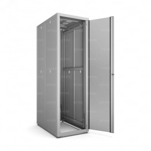 Шкаф напольный телекоммуникационный NTSS RS 32U 600х1000мм, 4 профиля 19, двери стекло и сплошная металл, регулируемые опоры, боковые стенки съемные, разобранный, серый RAL 7035