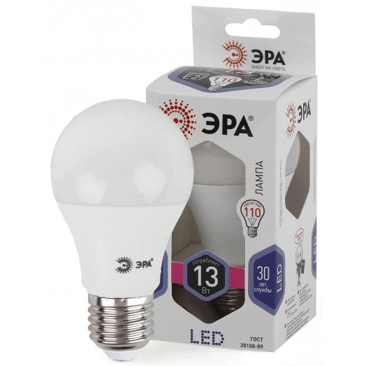 Лампа светодиодная Лампа светодиодная LED A60-15W-127V-840-E27 (диод, груша, 15Вт, 127В, нейтр, E27) (10/100/2000) ЭРА