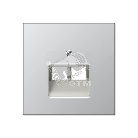 Накладка для 2-ой телефонной/компютерной розетки  IAE/UAE (1 x 8-пол.)  Серия LS990  Материал- металл  Цвет- алюминий