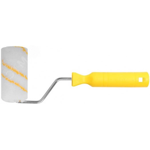 Валик полиакриловый белый с желтой полосой