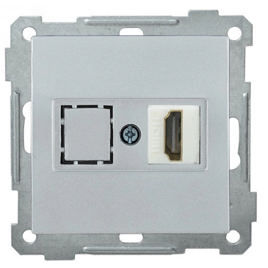 РHDMI-0-Б Розетка HDMI BOLERO серебряный IEK