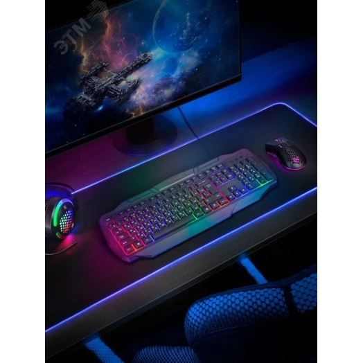 Клавиатура Ultra HB-330L USB, 104 клавиши, с подсветкой, черный