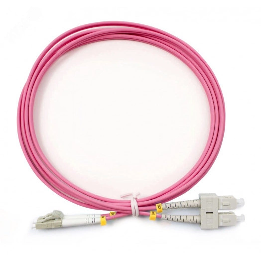 Шнур оптический duplex 2м LC-SC 50/125 mm OM4 LSZH FOP-50-OM4-LC-SC-2m
