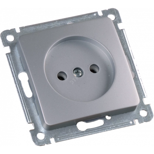 MASTER Розетка одноместная скрытой установки, в рамку, серебро