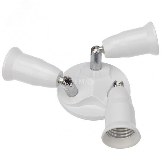 Разветвитель цокольный Е27-3хЕ27 (поворотный цоколь) белый